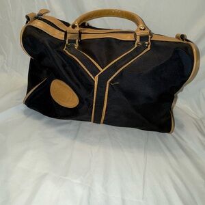 Yves Saint Laurent Black and Tan Travel Bag